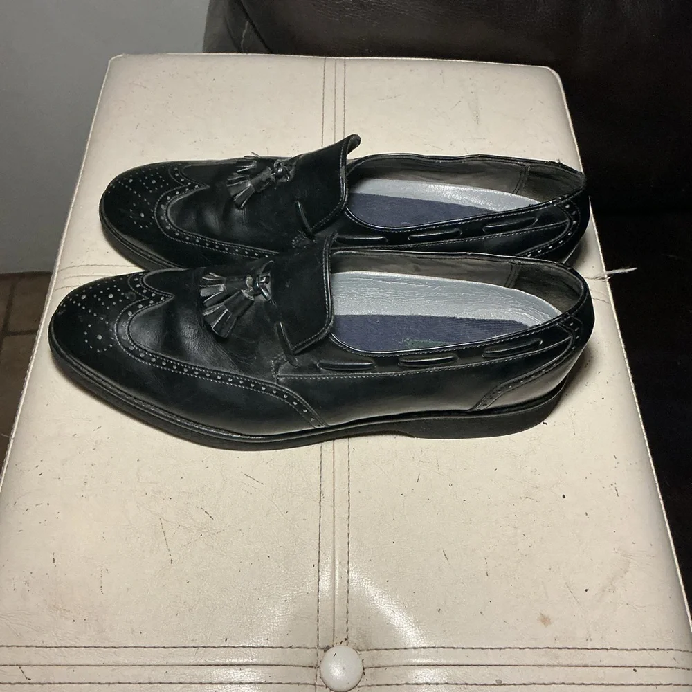 Dexter Black Leather Tassel Brogue Loafers